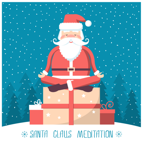 Meditating santa gift card