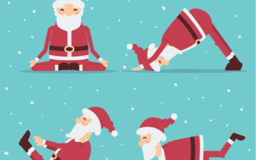 Santa's yoga poses gift card