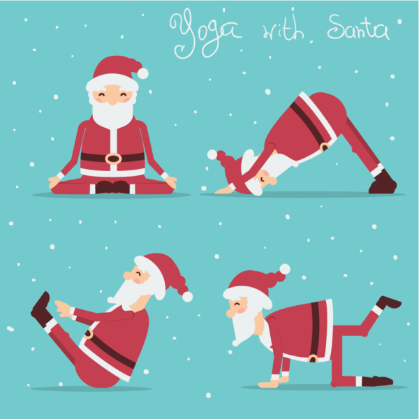 Santa's yoga poses gift card
