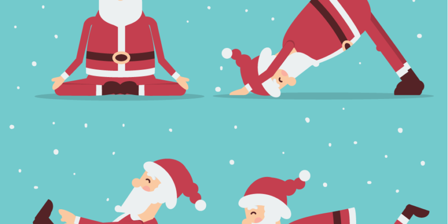 Santa's yoga poses gift card